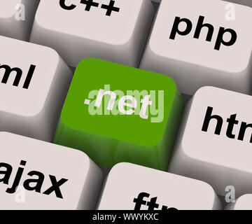 Dot Net Key Showing Programming Language Or Domain Stock Photo