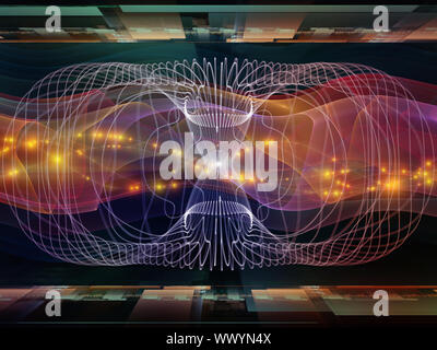 Design made of abstract sine waves, numbers and design elements to ...