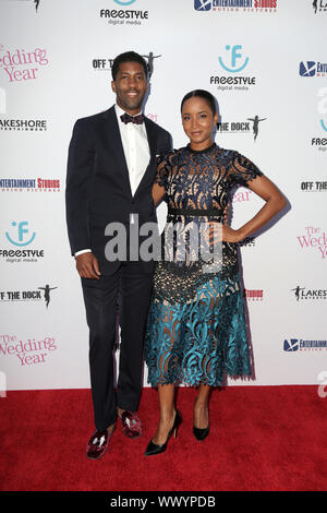 September 12, 2019, Los Angeles, CA, USA: LOS ANGELES - SEP 13:  Derek Watkins aka Fonzworth Bentley, Faune Watkins at the ''The Wedding Year'' Premiere at the ArcLight Hollywood on September 13, 2019 in Los Angeles, CA (Credit Image: © Kay Blake/ZUMA Wire) Stock Photo