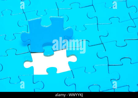 blue puzzles for background. business concept Stock Photo