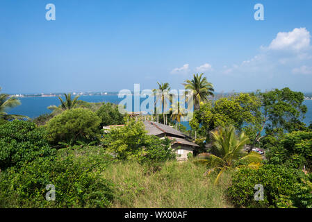 View from the Japanese Peace Pagoda in Unawatuna to direction Galle Stock Photo