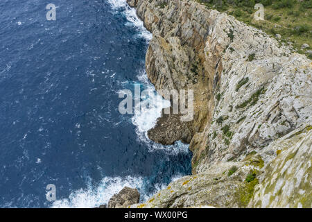 Cape formentor on the island of Majorca in Spain. Cliffs along the Mediterranean Sea Stock Photo