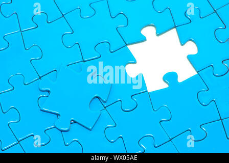 blue puzzles for background. business concept Stock Photo