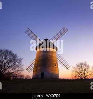 mill Egelsberg at sunset, Krefeld, Lower Rhine, North Rhine-Westphalia, Germany, Europe Stock Photo