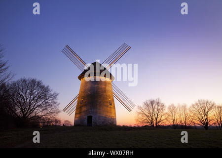 mill Egelsberg at sunset, Krefeld, Lower Rhine, North Rhine-Westphalia, Germany, Europe Stock Photo