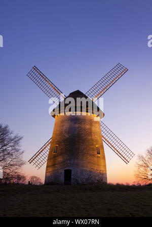 mill Egelsberg at sunset, Krefeld, Lower Rhine, North Rhine-Westphalia, Germany, Europe Stock Photo