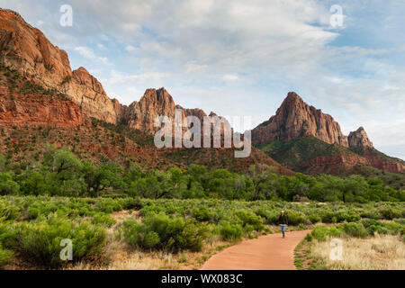 The Watchman, Zion National Park, Utah, United States of America, North America Stock Photo