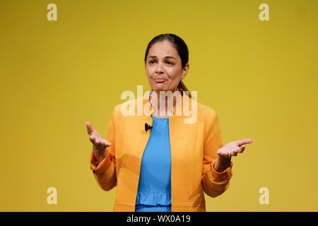 Bournmouth, UK. 16th Sep, 2019. Bournemouth, UK: Siobhan Benita, Liberal Democrat Candidate for London Mayor addresses the Liberal Democrat's 2019 Autumn Conference at the Bournemouth International Centre on Monday, Sep. 16, 2019 . Picture by Credit: Julie Edwards/Alamy Live News Stock Photo