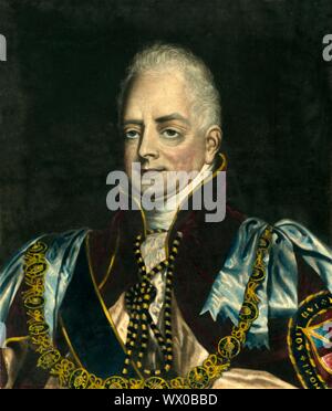 King William IV, (c1830s?). Portrait of William IV (1765-1837), King of the United Kingdom, in the ceremonial robes he wore at his coronation on 8 September 1831. Stock Photo