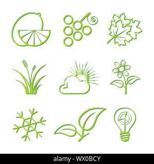 Nature Icon Set Stock Vector