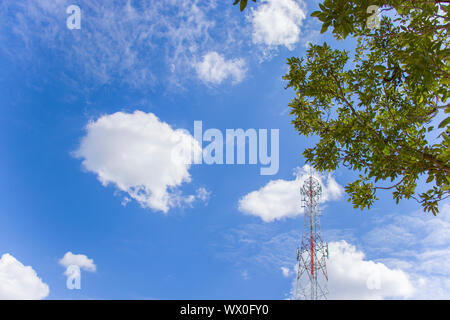 Dark clouds before the storm is the background. Black clouds cover the forest before the storm and heavy rains in Chiangmai, Thailand. High resolution Stock Photo
