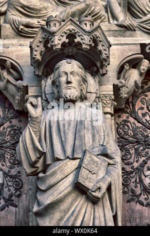 Notre Dame de Paris Cathedral Gothic style. Architectural details Stock Photo