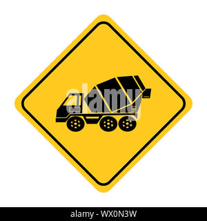 Concrete mixer road sign Stock Photo