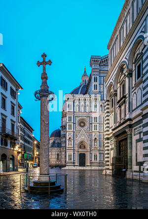 Santa Maria del Fiore Cathedral at dawn, Florence, UNESCO World Heritage Site, Tuscany, Italy, Europe Stock Photo