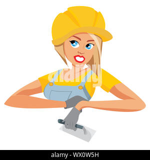 Woman construction worker Stock Photo