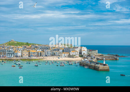 Panoramic views of St. Ives in Cornwall, England, United Kingdom, Europe Stock Photo