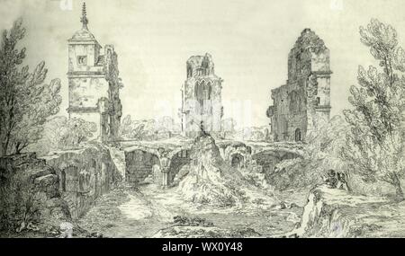 The ruins of Brambletye house, Forest Row,Sussex, UK, Setting for