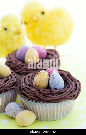 Cupcakes decorated with an Easter theme Stock Photo
