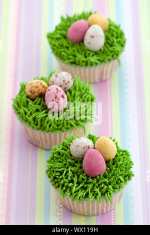 Cupcakes decorated with an Easter theme Stock Photo