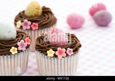 Cupcakes decorated with an Easter theme Stock Photo