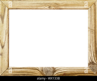 Wooden frame, copy space, design, graphic resources, isolated, white background Stock Photo