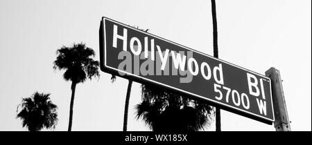 Hollywood Blvd Sign in Los Angeles California Stock Photo