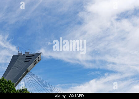 The Olympic Stadium in Montreal as seen from the Botanical Gardens Stock Photo