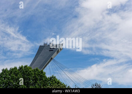 The Olympic Stadium in Montreal as seen from the Botanical Gardens Stock Photo