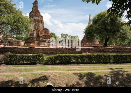 Wat Mahathat Ayutthaya, unesco world heritage ancient Buddhist temple ruin in Ayutthaya Thailand. Stock Photo