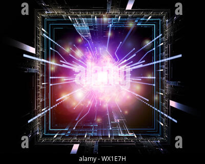 Backdrop of CPU graphic and abstract design elements on the subject of digital equipment, computing and modern technologies Stock Photo