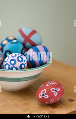 Hand-painted easter eggs Stock Photo