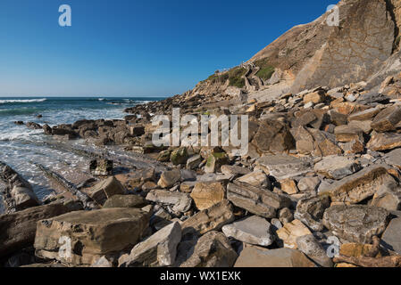 Barrika coastline in Bilbao, Basque country, Spain. Stock Photo