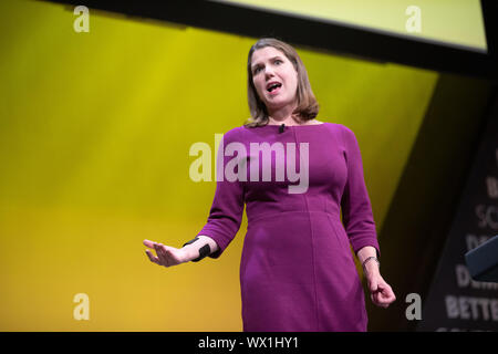 Bournemouth, UK. 15 September, 2019. Jo Swinson, Leader of the Liberal Democrats, at Q&A session with party members during the Liberal Democrat Autumn