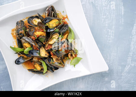 Sailors Mussel On Plate Stock Photo Alamy