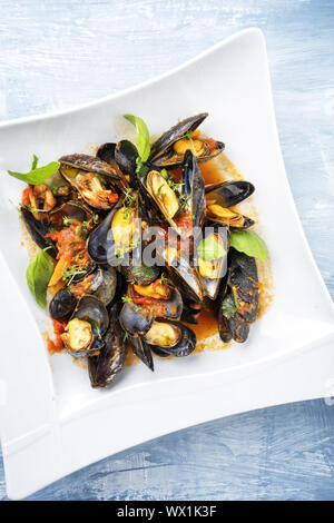 Sailors Mussel On Plate Stock Photo Alamy