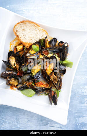 Sailors Mussel On Plate Stock Photo Alamy