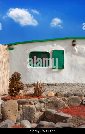 Lanzarote typical white house in costa Papagayo Canary Islands Stock Photo