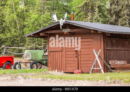 Rustic Charm At Hart D Ranch In Slana Alaska Stock Photo