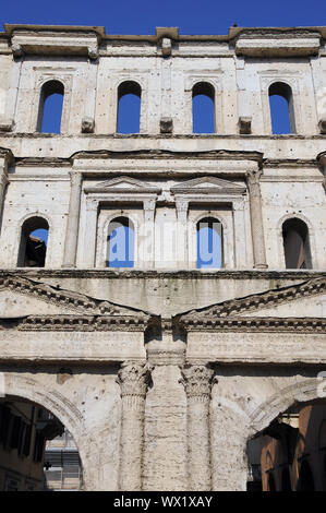 Porta Borsari, old roman gate, Verona, Italy, Europe Stock Photo