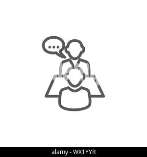Interview Line Icon on white background Stock Vector