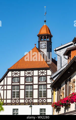 Pictures from Gernrode in the Harz City Hall Stock Photo