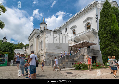 Livadia, Crimea - July 10. 2019. Church of the Exaltation of Holy Cross in the Livadia Palace Stock Photo