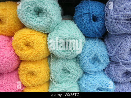 Wool yarn balls Stock Photo