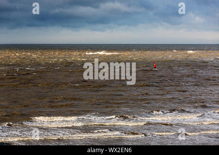 Norderney, Weststrand, Strand, Himmel, Meer, stürmisch, Wolken Stock Photo