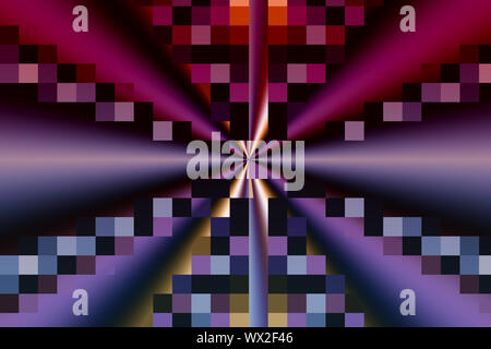 Fractal image: glowing colored stripes and lines. Stock Photo