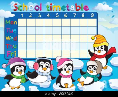 School timetable theme image 9 Stock Vector
