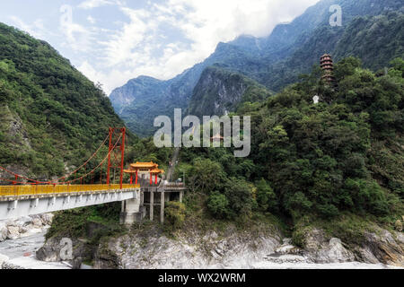 Taroko Tianxiang Pudu bridge Stock Photo