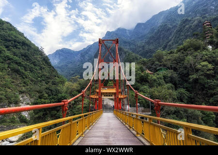 Taroko Tianxiang Pudu bridge Stock Photo