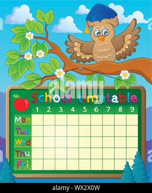 School timetable theme image 5 Stock Vector