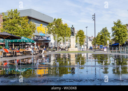 Tilburg Netherlands - September 10, 2019: Central square and statue of William II (1792-1849) King of the Netherlands in Tilburg, Brabant Stock Photo